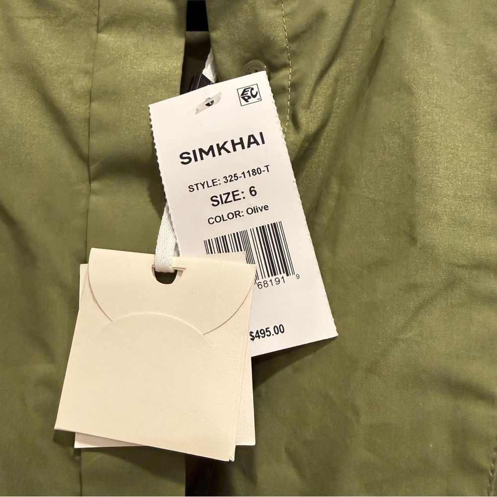 Simkhai Effie Bubble Mini Dress Olive Green Size 6 - Picture 10 of 13